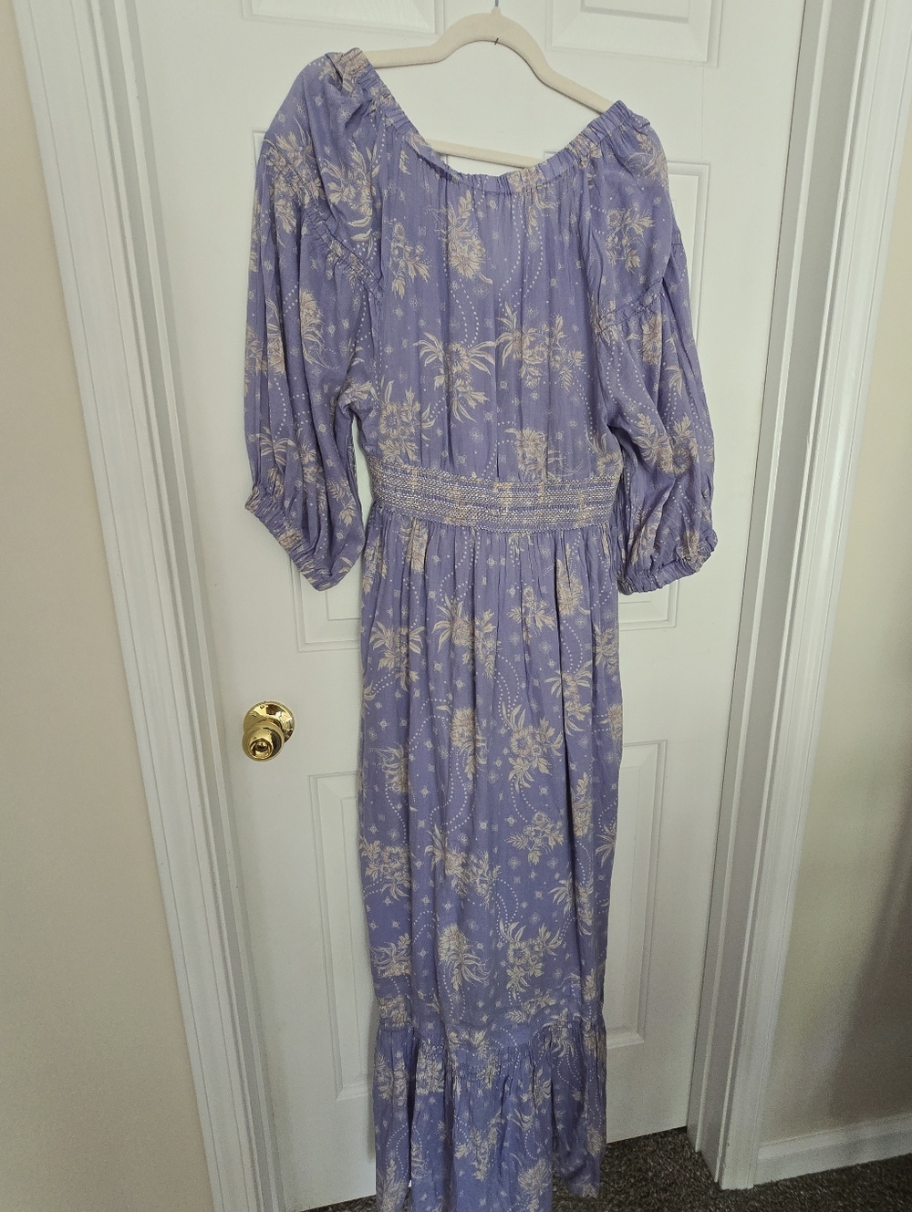 NWT Free People Golden Hour Lavender Floral Maxi Dress - Picture 5 of 6